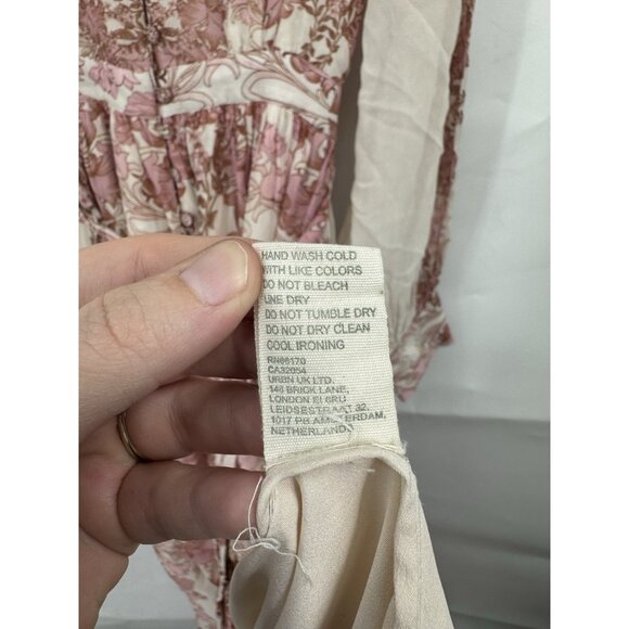 forever that girl anthropologie Vivienne Maxi Dress XS Pink Peasant Boho Cottage - Picture 6 of 15